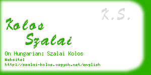 kolos szalai business card
